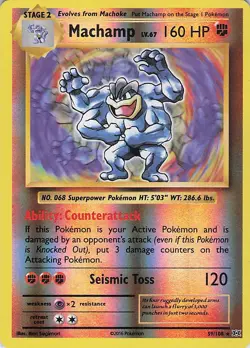 Machamp 59/108 Holo Rare Evolutions Pokemon Reverse Holo Lightly Played - Image 1