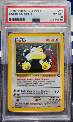 Snorlax 1999 Pokemon Jungle 11/64 Holo PSA 8 NM-MT - Image 1