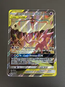 Pokemon TCG Espeon & Deoxys GX Tag Team SM240 JUMBO Sun Moon Promo Holo NM/Error - Image 2