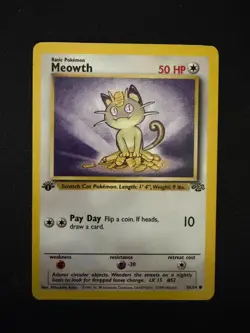 Meowth 56/64 Jungle Regular 1st Edition Pokemon WOTC - Image 1