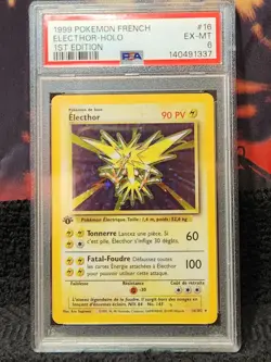 Pokemon TCG 1999 - PSA 6 - Zapdos Holo 1st Edition 16/102 - French Electhor - Image 1