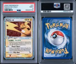 2005 POKEMON EX EMERALD #97 RAICHU EX-HOLO PSA 9 NEW CERT - Image 3