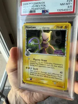 Mewtwo Delta Species Pokemon TCG 2006 Holon Phantoms PSA 8.5 Rev Holo 24/110 - Image 2