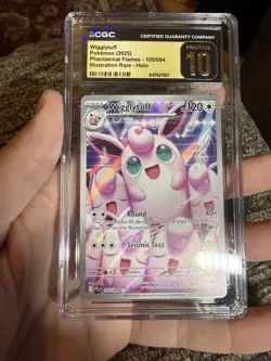 CGC Pristine 10 Wigglytuff 105/094 Phantasmal Flames Illustration Rare Holo 2025 - Image 1