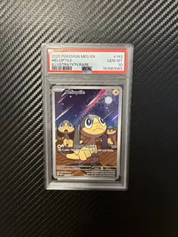 2025 POKEMON MEG EN-MEGA EVOLUTION ILLUSTRATION RARE #143 HELIOPTILE PSA 10 Holo - Image 1
