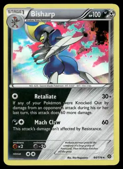 Bisharp 64/114 Holo Rare Steam Siege Pokemon LP - Image 1