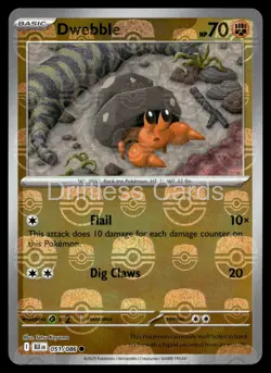 Dwebble (Master Ball Pattern) 051/086 Common Black Bolt Pokemon Holo NM/M - Image 1