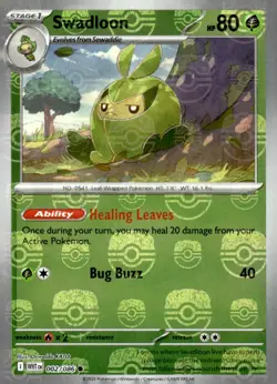 Swadloon (Master Ball Pattern) 002/086 Common White Flare Pokemon Holo NM/M - Image 3