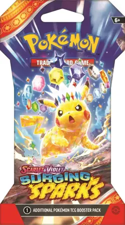 Pokemon TCG: Scarlet and Violet Surging Sparks x1 Sleeved Booster Pack Sealed - Image 2