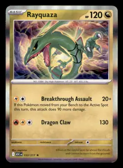 Rayquaza 153/217 Rare Ascended Heroes Pokemon Holo Near Mint - Image 1
