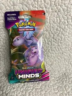 Pokemon TCG: Sun & Moon – Unified Minds Sealed Sleeved Booster Pack Mewtwo Mew - Image 1