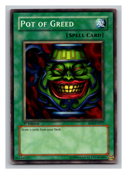 YUGIOH - POT OF GREED 1ST EDITION SD2-EN017 HP - Image 1