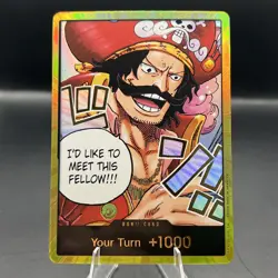 GOLD One Piece DON!! Card I’d Like To Meet This Fellow Carrying On His Will OP13 - Image 1