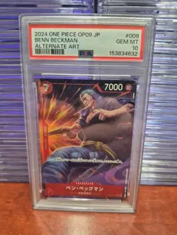 One Piece Benn Beckman OP09-009 Alt Art EMPERORS IN THE NEW WORLD PSA 10 JPN - Image 1