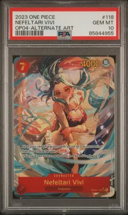 One Piece PSA 10 Nefeltari Vivi Alternate Art OP04-118 Kingdoms Of Intrigue - Image 1