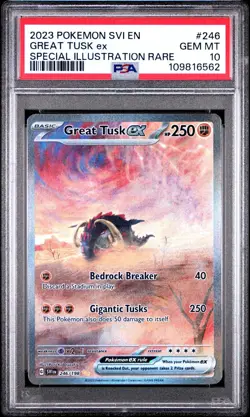 2023 Pokemon Scarlet Violet Great Tusk ex Full Art SIR #246/198 PSA 10 - Image 1