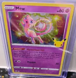 MEW 2021 STAMPED)CELEBRATIONS POKEMON TCG 011/025 HOLO(R) FRESH MINT+RARE SLEEVE - Image 4