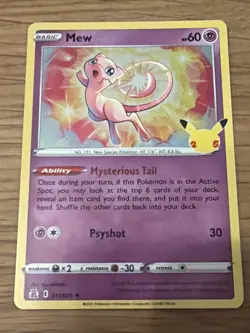 Pokemon TCG Mew Celebrations Holo Card 011/025 Rare - Image 1