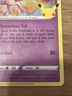 Pokemon TCG Mew Celebrations Holo Card 011/025 Rare - Image 5