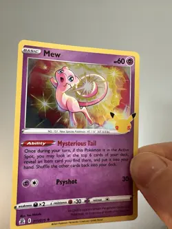 PACK FRESH Mint Holo Rare Celebrations Anniversary Mew 011/025 Pokemon Card TCG - Image 3