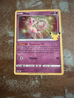 Pokemon TCG Mew Celebrations Holo Card 011/025 Rare - Image 1