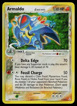 Pokemon Card - Armaldo Holon Phantoms 1/110 Holo Holo Rare - Image 1