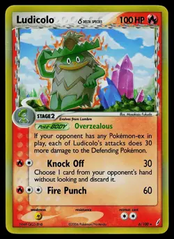 Pokemon Card - Ludicolo Crystal Guardians 6/100 Holo Rare - Image 1