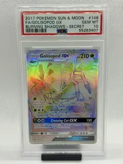 Golisopod GX 148/147 S&M Burning Shadows Secret Rare Holo Pokemon - PSA 10 - Image 1