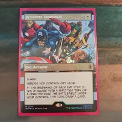 Avengers Assemble! (Borderless) (0297) 297 Marvel Super Heroes MTG Foil NM - Image 1