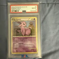 2010 Pokemon HG & SS Espeon Holo Undaunted #2 PSA 8 - Image 1