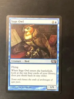 Sage Owl 69 Common Magic 2010 (M10) Magic: The Gathering Lightly Played - Image 1