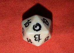 MtG Magic the Gathering Spindown Lifecounter d20 Torment dice White - Image 1