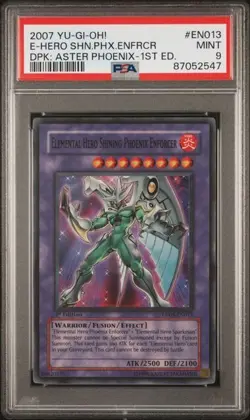 PSA 9 Elemental Hero Shining Phoenix Enforcer 1st Edition DP05-EN013 Yugioh - Image 1