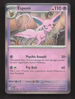 Espeon 033/131 Holo Rare Prismatic Evolutions Pokemon Moderately Played - Image 1