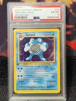 Pokemon TCG 1st Edition Base FRENCH Holo TARTARD Poliwrath PSA 6 - 13/102 - NM - Image 1