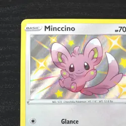 Minccino SV093/SV122 Shiny Holo Rare Shining Fates Shiny Vault Pokemon Card NM/M - Image 3