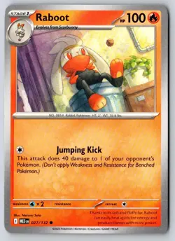 Raboot 027/132 Common Mega Evolution Pokemon Near Mint - Image 1