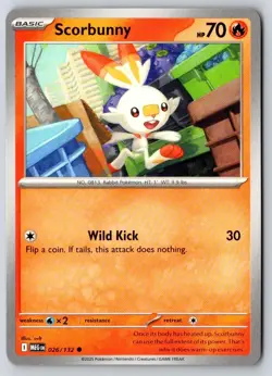 Scorbunny 026/132 Common Mega Evolution Pokemon Near Mint - Image 1