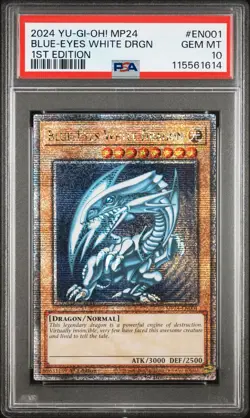 2024 Yu-Gi-Oh Blue-Eyes White Dragon MP24-EN001 Quarter CSR PSA 10 (Aug 25) - Image 1
