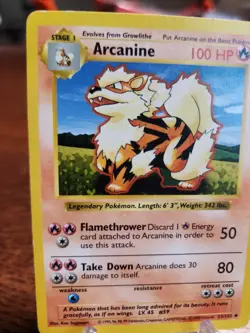 Arcanine 23/102 Shadowless Base Set 1999 Vintage WOTC POKEMON TCG - Image 2