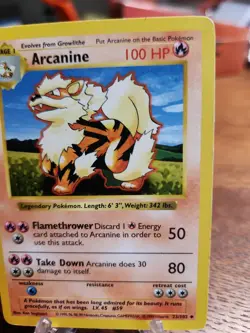 Arcanine 23/102 Shadowless Base Set 1999 Vintage WOTC POKEMON TCG - Image 3