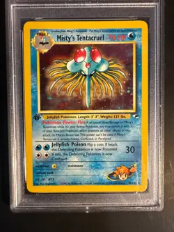 2000 Pokemon Gym Heros Misty's Tentacruel 10 /132 PSA 7 NM 1st Edition Holo Rare - Image 2