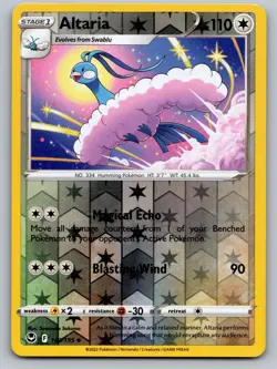 Altaria 143/195 Uncommon Silver Tempest Pokemon Reverse Holo Near Mint - Image 1