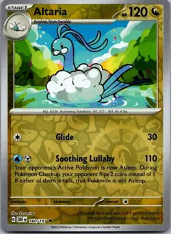 Altaria 160/197 Uncommon Obsidian Flames Pokemon Reverse Holo Near Mint - Image 1