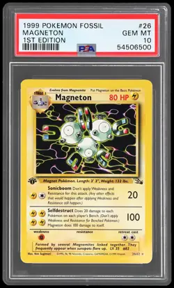 1999 Pokemon Fossil Magneton #26 PSA 10 1st Edition Gem Mint - Image 1