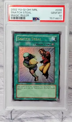2002 Yu-Gi-Oh! Snatch Steal Magic Ruler Holo Foil Card MRL-036 PSA 10 Gem Mint - Image 4