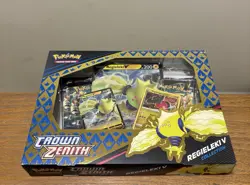 Pokemon TCG Sword & Shield Crown Zenith Regieleki V Collection Sealed Box - Image 1