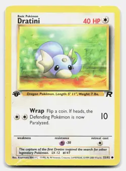Dratini 53/82 Common Team Rocket Pokemon 1st Edition DMG - Image 1