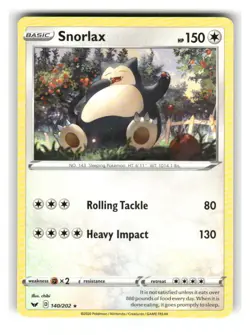 Snorlax 140/202 Rare Sword & Shield Pokemon Lightly Played - Image 1