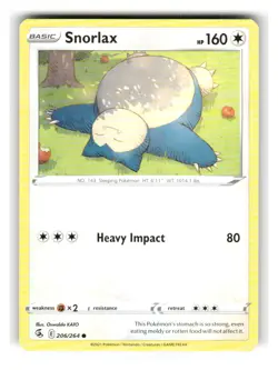 Snorlax 206/264 Common Fusion Strike Pokemon Near Mint - Image 1